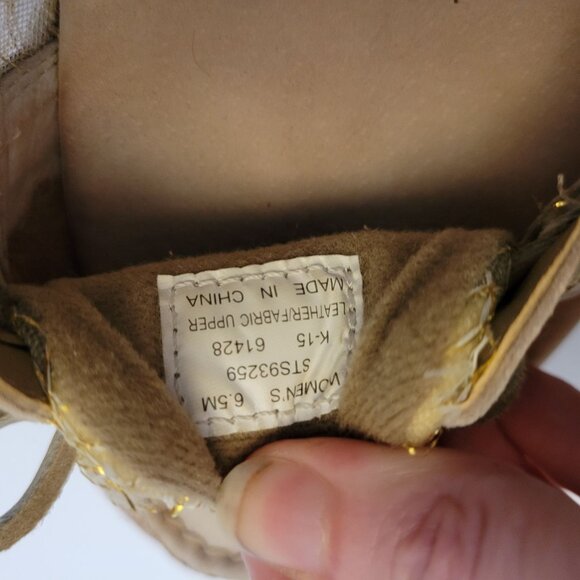 Sperry Womens Gold & Tan Leather Boat Shoes Size 6.5M - Picture 2 of 7